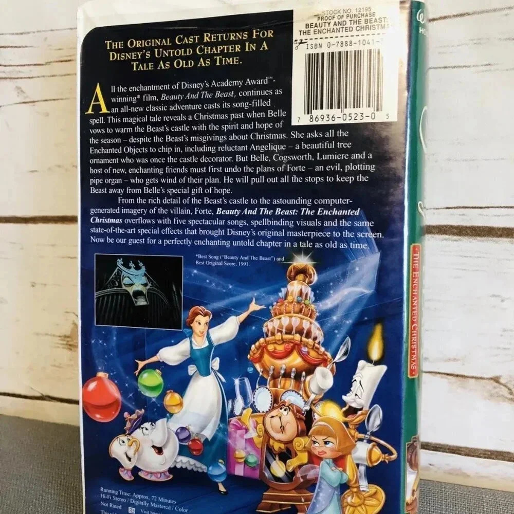BEAUTY AND THE BEAST THE ENCHANTED CHRISTMAS VHS Home Video Tape Walt Disney - Picture 2 of 8
